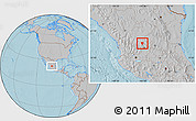 Gray Location Map of Genaro Codina, hill shading