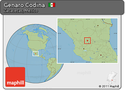 Savanna Style Location Map of Genaro Codina
