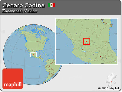 Savanna Style Location Map of Genaro Codina