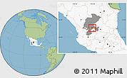 Savanna Style Location Map of Genaro Codina, highlighted country, highlighted parent region
