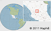 Savanna Style Location Map of Genaro Codina, highlighted country, hill shading