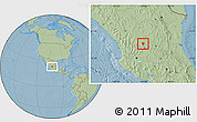 Savanna Style Location Map of Genaro Codina, hill shading