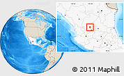 Shaded Relief Location Map of Genaro Codina, highlighted country