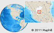 Shaded Relief Location Map of Genaro Codina, highlighted parent region