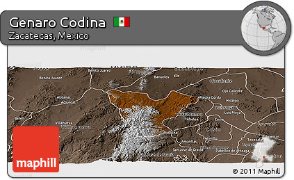 Physical Panoramic Map of Genaro Codina, semi-desaturated