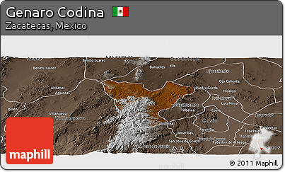 Physical Panoramic Map of Genaro Codina, semi-desaturated