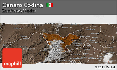 Physical Panoramic Map of Genaro Codina, semi-desaturated