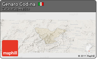 Shaded Relief Panoramic Map of Genaro Codina, lighten