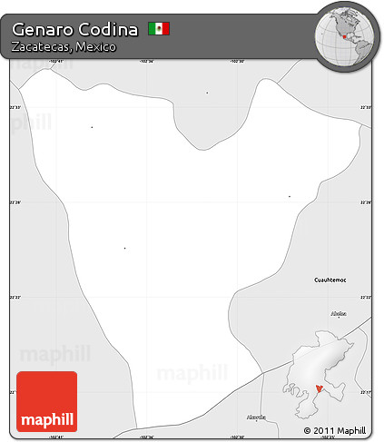 Silver Style Simple Map of Genaro Codina