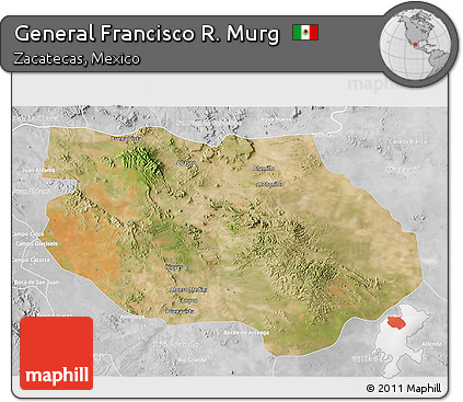 Satellite 3D Map of General Francisco R. Murg, lighten, desaturated