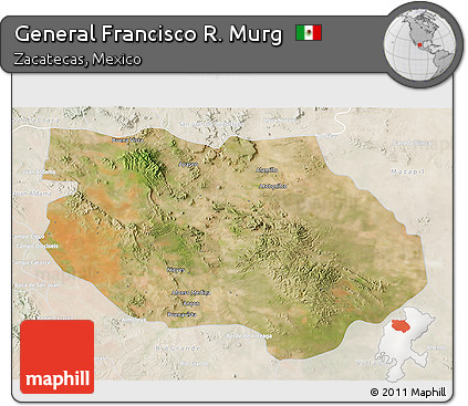 Satellite 3D Map of General Francisco R. Murg, lighten