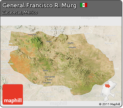 Satellite 3D Map of General Francisco R. Murg, lighten