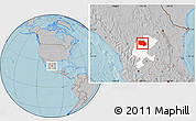 Gray Location Map of General Francisco R. Murg, highlighted parent region, hill shading