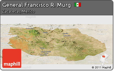 Satellite Panoramic Map of General Francisco R. Murg, lighten