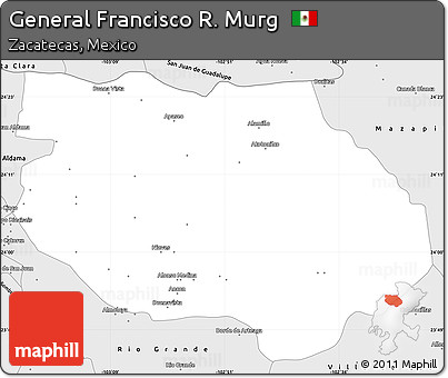 Silver Style Simple Map of General Francisco R. Murg