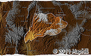 Physical 3D Map of Jimenez del Teul, darken
