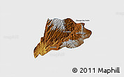 Physical 3D Map of Jimenez del Teul, single color outside
