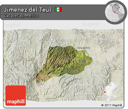 Satellite 3D Map of Jimenez Del Teul, lighten
