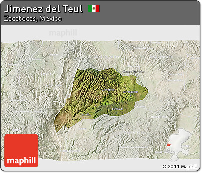 Satellite 3D Map of Jimenez Del Teul, lighten