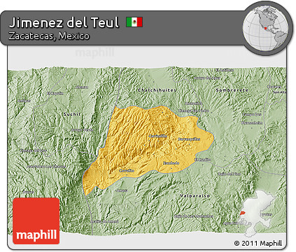 Savanna Style 3D Map of Jimenez Del Teul