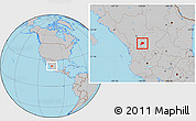 Gray Location Map of Jimenez del Teul