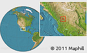Satellite Location Map of Jimenez del Teul