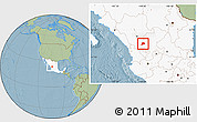 Savanna Style Location Map of Jimenez del Teul, highlighted country, hill shading