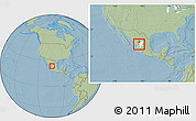 Savanna Style Location Map of Jimenez del Teul, highlighted parent region, within the entire country, hill shading