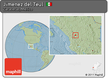 Savanna Style Location Map of Jimenez Del Teul, hill shading