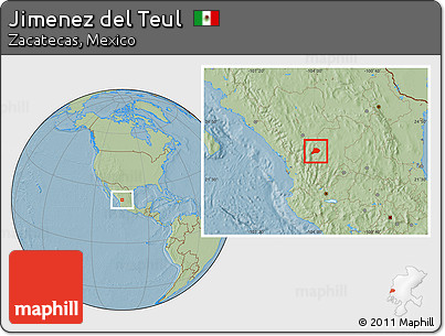 Savanna Style Location Map of Jimenez Del Teul, hill shading