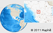 Shaded Relief Location Map of Jimenez del Teul, highlighted country