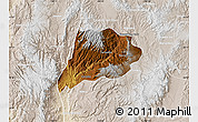 Physical Map of Jimenez del Teul, lighten