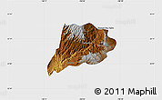 Physical Map of Jimenez del Teul, single color outside
