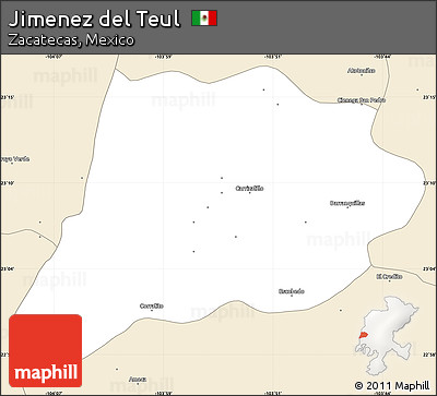 Classic Style Simple Map of Jimenez Del Teul