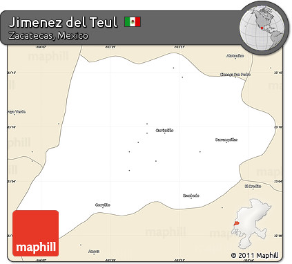 Classic Style Simple Map of Jimenez Del Teul