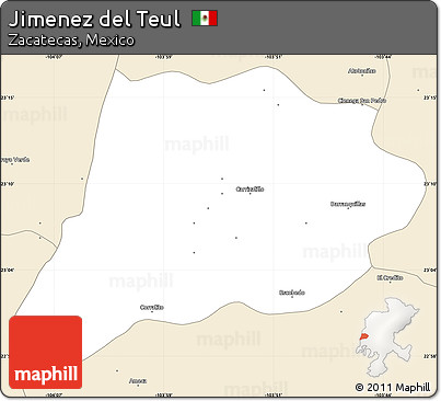 Classic Style Simple Map of Jimenez Del Teul