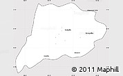 Silver Style Simple Map of Jimenez del Teul, cropped outside