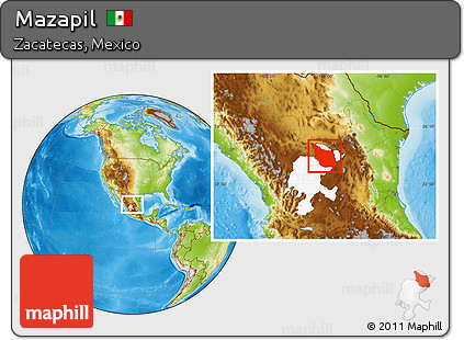 Physical Location Map of Mazapil, highlighted parent region