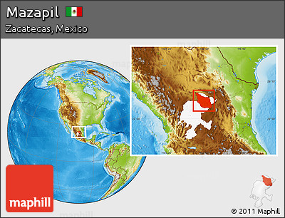 Physical Location Map of Mazapil, highlighted parent region