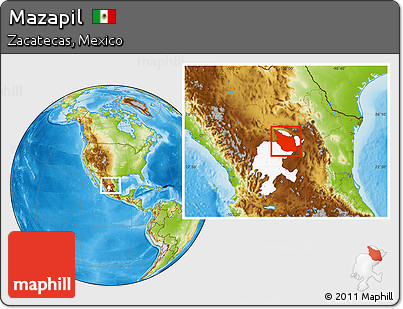 Physical Location Map of Mazapil, highlighted parent region