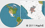 Satellite Location Map of Morelos, highlighted country, highlighted parent region