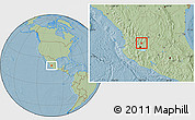Savanna Style Location Map of Moyahua de Estrada, hill shading
