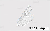 Silver Style 3D Map of Nochistlan de Mejia, single color outside