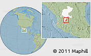 Savanna Style Location Map of Nochistlan de Mejia, highlighted parent region, hill shading