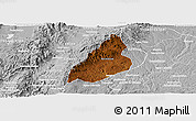 Physical Panoramic Map of Nochistlan de Mejia, lighten, desaturated