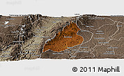 Physical Panoramic Map of Nochistlan de Mejia, semi-desaturated
