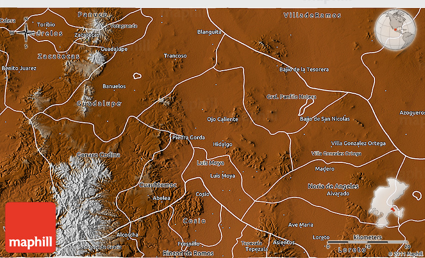 Ojo Caliente Zacatecas Map Physical 3D Map Of Ojocaliente