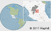 Savanna Style Location Map of Pinos, highlighted country, highlighted parent region, hill shading
