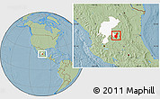 Savanna Style Location Map of Pinos, highlighted parent region, hill shading