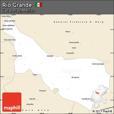 Classic Style Simple Map of Rio Grande